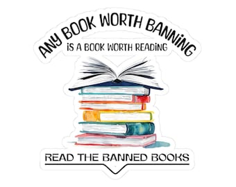 Banned Books Sticker, Librarian Gift, Book Lover Art