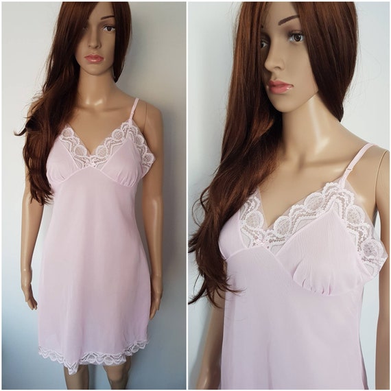 Vintage 50s Cotton Candy Pink Lace Mini Slip Petti