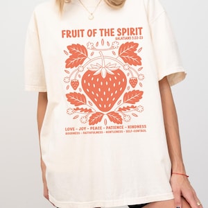 Boho Christian Strawberry T-Shirt: Fruit of the Spirit Comfort Colors® Tee