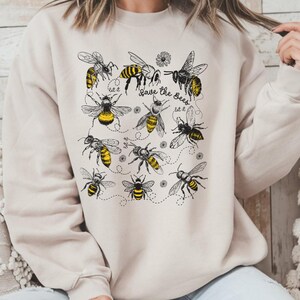 Save the Bees Sweatshirt, Beekeeper Gift, Wildflower Sweatshirt, Bee Lover Sweatshirt, Nature Lover Sweatshirt
