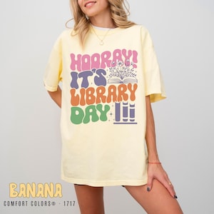 Hooray It&#39;s Library Day Shirt, Cute Librarian Gift, School Librarian Tee, Library Teacher Gift, Librarian Tshirt, Funny Library Tee
