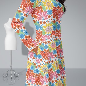 Abstract Floral Teacher Dress, Elementary School Teacher Dress, Teacher Fashion, Back-to-School Teacher Dress