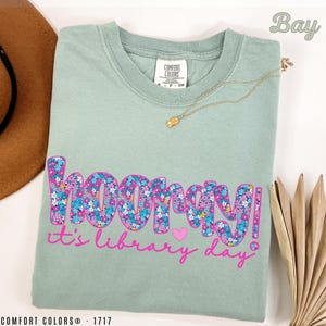 Hooray It&#39;s Library Day Preppy Shirt, Cute Librarian Gift, School Librarian Tee, Library Teacher Gift, Librarian Tshirt, Funny Library Tee