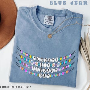Hooray It&#39;s Library Day Bracelet Shirt, Cute Librarian Gift, School Librarian Tee, Library Teacher Gift, Librarian Tshirt, Funny Library Tee