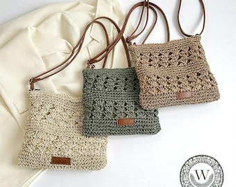 Bolso bandolera de paja tejida: bolso de playa estilo vintage