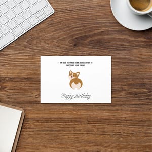 Happy Birthday Corgi butt postcard