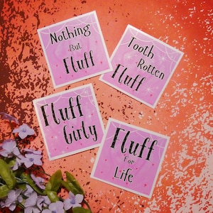Fluff Fandom Sticker | Sweet Pink Artwork | Fun Stickers for Readers, Fanfiction Authors, and Writers
