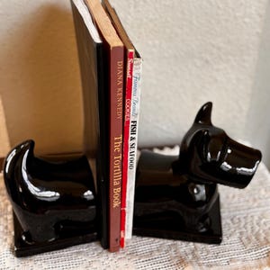 Black Cermaic Scottie Bookends