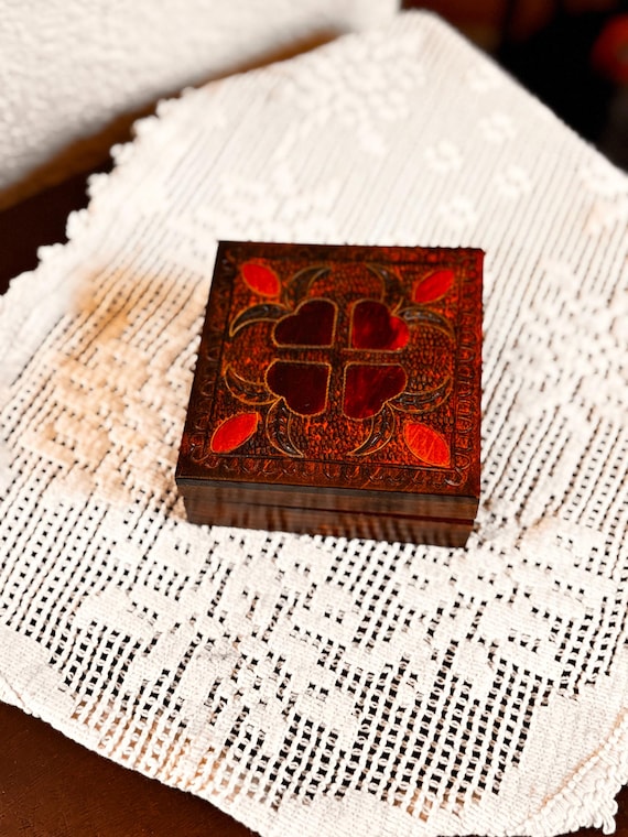 Hand Carved Wooden Box