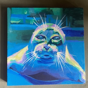 Colorful Niko the seal painting