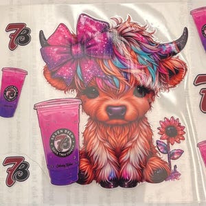 Highland Cow 7 Brew UV DTF Wrap
