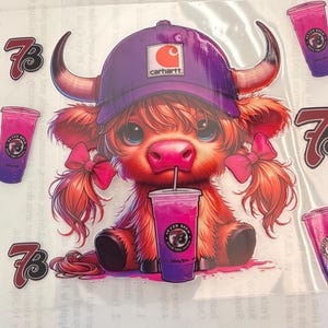 Highland Cow 7 Brew UV DTF Wrap