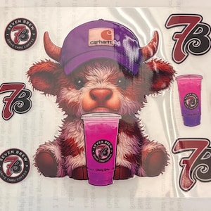 Highland Cow 7 Brew   UV DTF Wrap