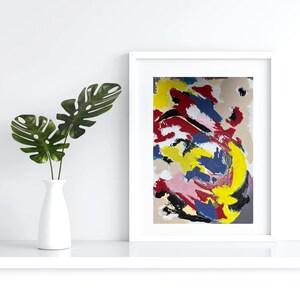 Pintura abstracta original al óleo y acrílico - Multicolor