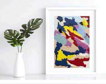 18インチ×24インチのオリジナルアクリル画、カラフルな抽象画 - Etsy 日本