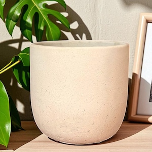 Vintage betonnen plantenbak voor vetplanten, handgemaakte cementpot met textuur, hedendaagse houder voor kamerplanten, cadeau-idee, plantenliefhebbers