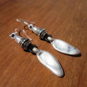 Gift for her hook sterling silver earrings dangle, statement drop beaded earrings. Personalized handmade jewelry, cute boho unique earrings.