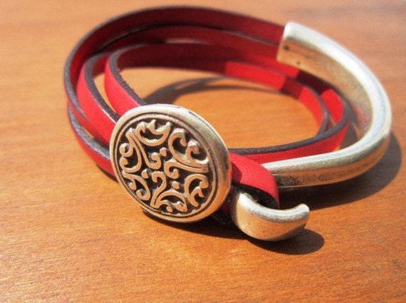 Leather & Silver Bracelets for Women • Matching Couple Bracelets • Custom bracelet Gift for women • Best Selling Items jewelry by Kekugi
