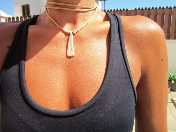 Layered Statement Silver Beaded Necklace with Boho pendant • Couples Necklace Handmade Personalized Jewelry Gift for Her by Kekugi