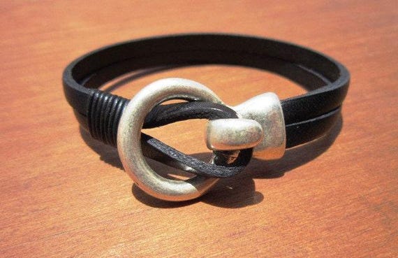 Personalized Leather & Silver Beaded Bracelet Gifts for Men • Handmade Mens Jewelry • Birthday Gift or Custom Jewelry Gift for Him by Kekugi