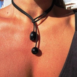 Best Selling Items Y Lariat obsidian onyx Necklace Gift for Her • Bohemian jewelry Necklaces for Women image 6