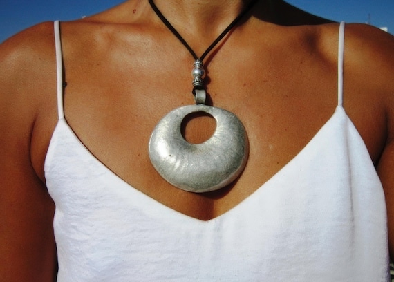 leather necklaces for women, long necklace boho, bohemian necklace, leather cord necklace, long necklace boho, long necklace silver