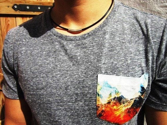 Silver Necklace for Men – Charm Necklace Custom Gift Mens Jewelry Gifts for Men Unique Handmade by Kekugi