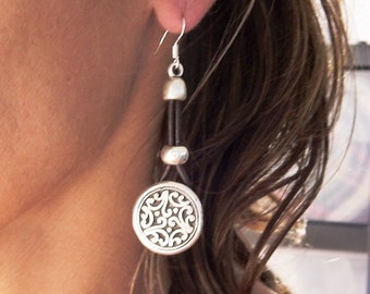 Teardrop earrings, unique fashion earrings, black earrings, etsy earrings, long earrings, big earrings, dangling earrings, earring