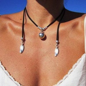 Statement Chunky silver pendant Necklace Handmade Products • layered beaded necklace • Bohemian Personalized Jewelry Gift for Her or Host image 5