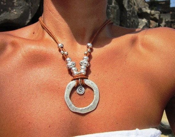 Handmade jewelry Ring Necklace Gift for Her • Bohemian Best Selling Items Silver Necklaces for Women • Personalized Jewelry Gift for Her