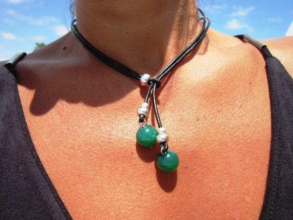Handmade Couples Birth stone jade Necklace • Y lariat Necklace Birthstone • Personalized Jewelry Gift for Her • Gift for mom