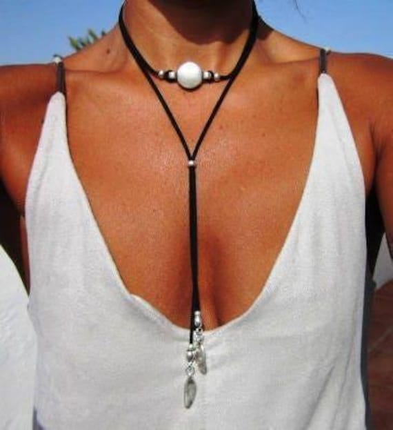 Handmade Leather Choker Necklace Gift for Her • Layered Couples Necklace Jewelry • Personalized Jewelry Best selling items Gift for Host