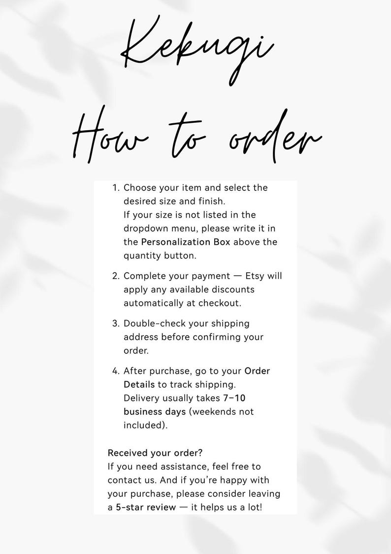 The image is a text-based document with instructions on how to order items from an online store.