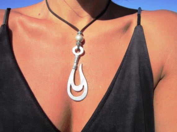 long pendant hook necklace, long necklace boho, long necklace silver, long statement necklace, long statement necklace