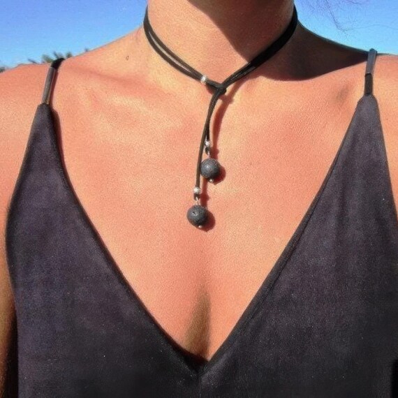 Best Selling Items Y Lariat Lava stone Necklace Gift for Her • Bohemian jewelry Necklaces for Women • Personalized Jewelry gifts