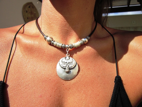 Custom Statement Silver Necklace • Beaded Couples Necklace Pendant Charm • Custom Personalized Jewelry • Best Selling Items Gift for Her