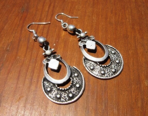 Gift for her hook sterling silver earrings dangle, statement drop beaded earrings. Personalized handmade jewelry, cute boho unique earrings.