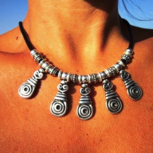 Silver Beaded Necklace with Charm • Bohemian Handmade jewelry Necklaces for Women • Personalized Jewelry Gift for Her top Sellers by kekugi