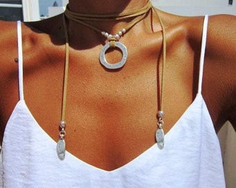 collar envolvente, collar minimalista, joyería boho boho, collares gitanos hippies
