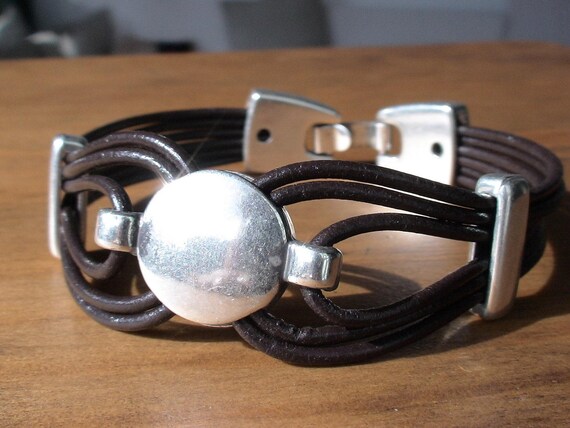 Silver & Leather Custom Bracelet Gift for Her • Personalized Handmade Jewelry Gift • Beaded Charm Bracelet Personalized Gifts for Birthday
