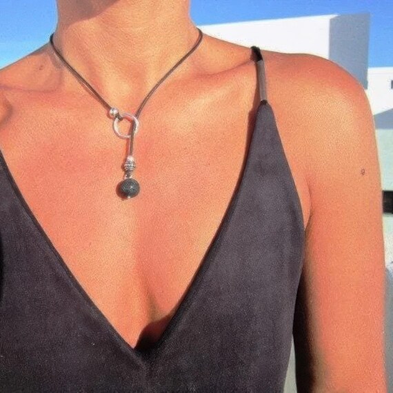 Best Selling Items Y Lariat obsidian onyx Necklace Gift for Her • Bohemian jewelry Necklaces for Women • Personalized Jewelry gifts