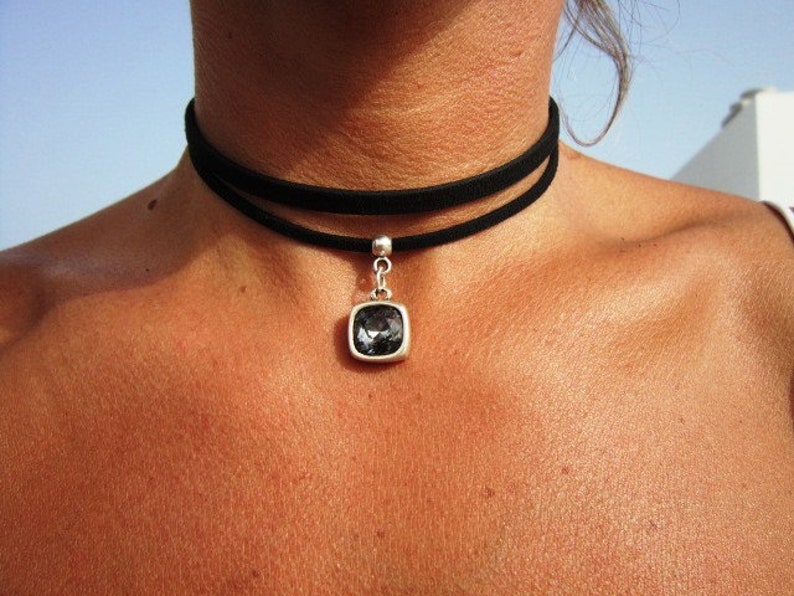 Unique Necklace Choker Necklace Black Necklace Beaded Etsy