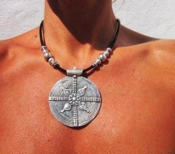 Custom Statement chunky Silver Necklace • Beaded Couples Necklace Pendant Charm • Personalized Jewelry • Best Selling Items Gift for Her