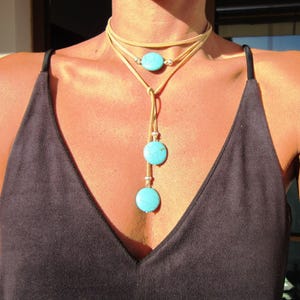 Statement Chunky silver turquoise Necklace Handmade Products • layered beaded necklace • Bohemian Personalized Jewelry Gift for Her or Host