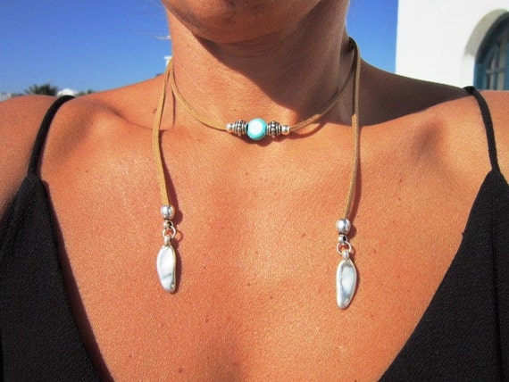 wrap turquoise necklace, wrap necklace, bohemian necklace, Boho jewelry, bohemian jewelry, gypsy jewelry, bohemian necklaces, boho necklaces