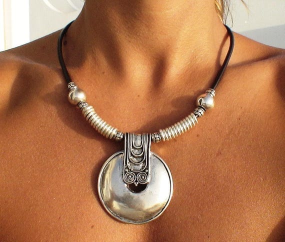 Custom Statement Silver Necklace • Beaded Couples Necklace Pendant Charm • Custom Personalized Jewelry • Best Selling Items Gift for Her