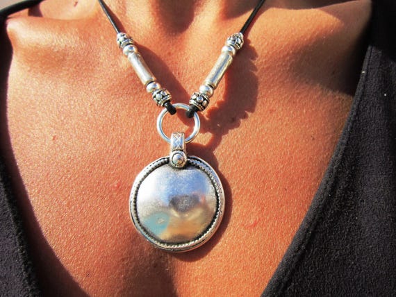 Custom Statement Silver Necklace • Beaded Couples Necklace Pendant Charm • Custom Personalized Jewelry • Best Selling Items Gift for Her