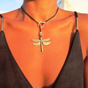 Y necklace beaded, silver dragonfly necklaces for women, womens lariat necklace