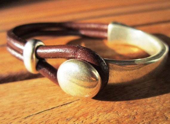 Beaded Leather Bracelet Personalized Gifts • Silver Custom Bracelet • Personalized Handmade Jewelry Gift for Her by Kekugi Bohemian jewelry