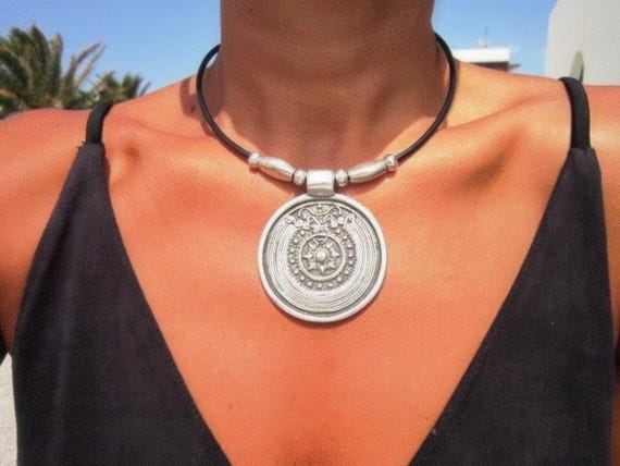 Silver Beaded Necklace with Boho Charm • Bohemian Handmade jewelry • Necklaces for Women • Personalized Jewelry Gift for Her top Sellers